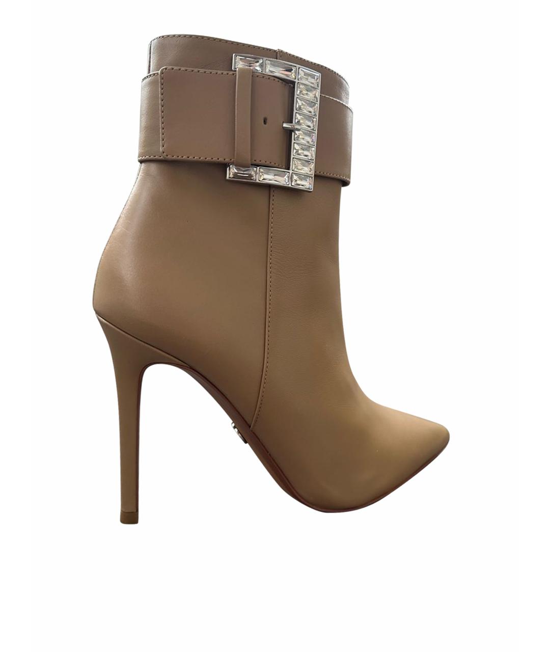 MICHAEL KORS Бежевые кожаные ботильоны, фото 1