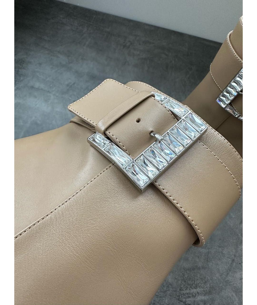 MICHAEL KORS Бежевые кожаные ботильоны, фото 5