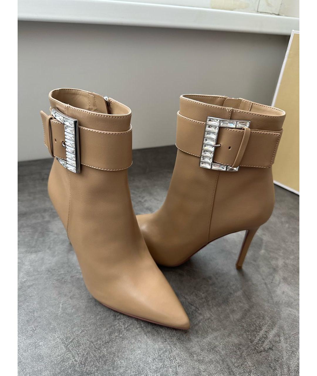 MICHAEL KORS Бежевые кожаные ботильоны, фото 2