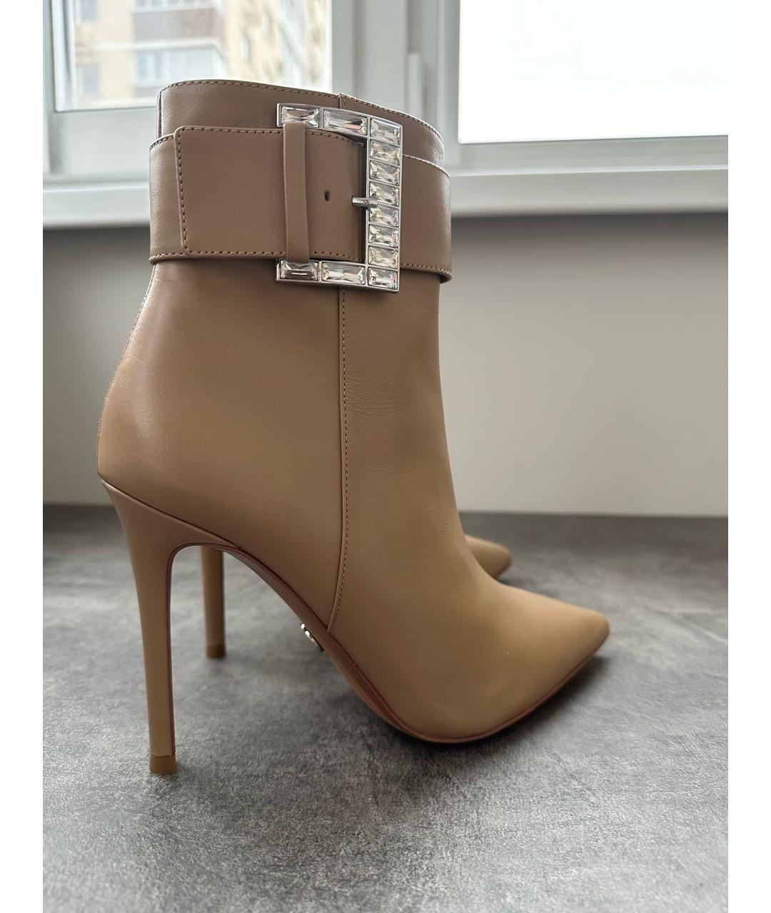 MICHAEL KORS Бежевые кожаные ботильоны, фото 6
