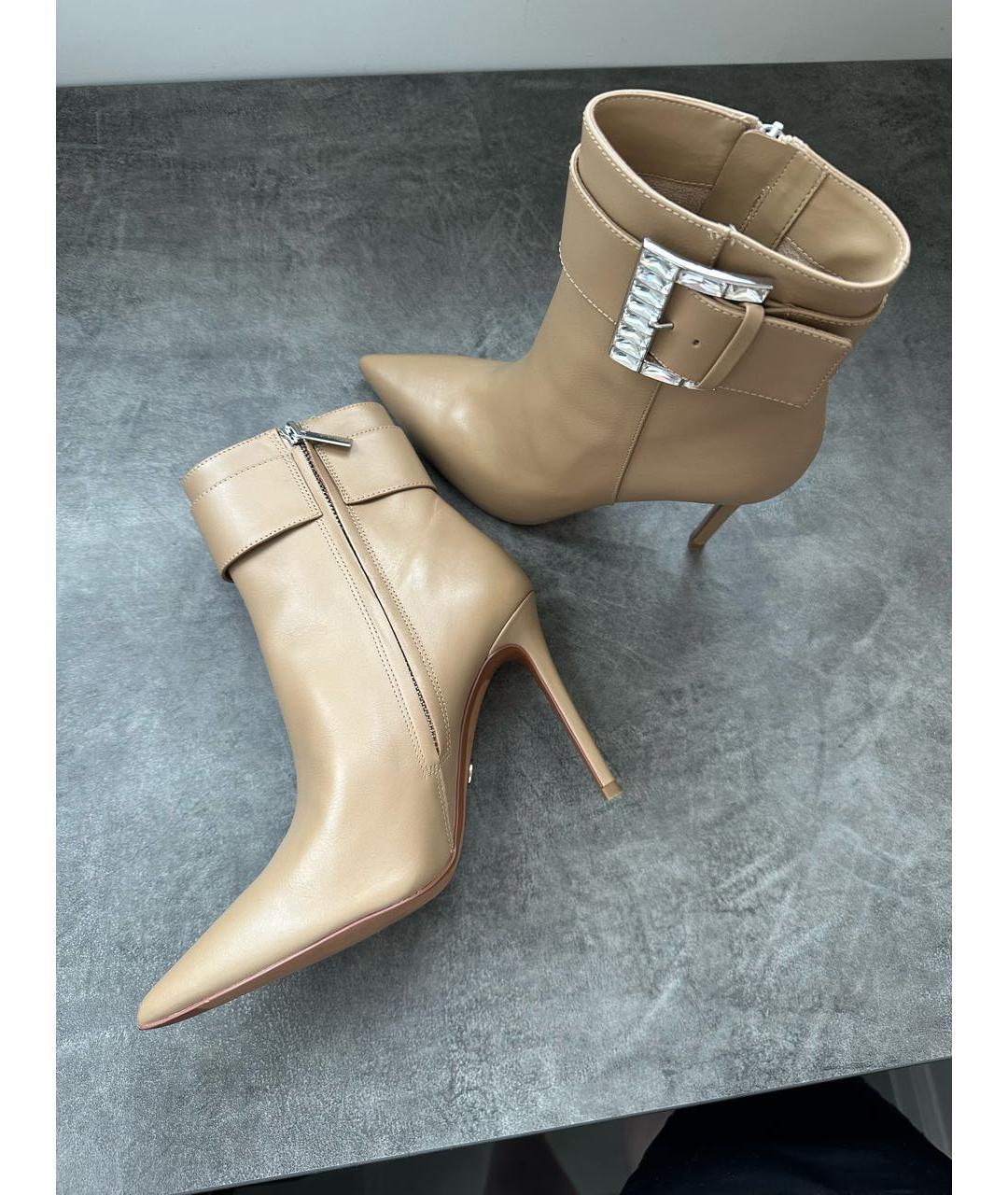 MICHAEL KORS Бежевые кожаные ботильоны, фото 3