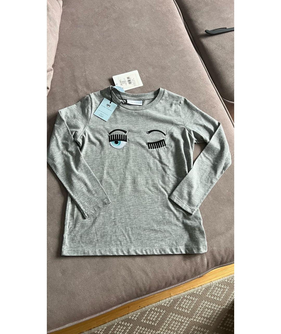 CHIARA FERRAGNI Серый хлопковый детская футболка / топ, фото 3