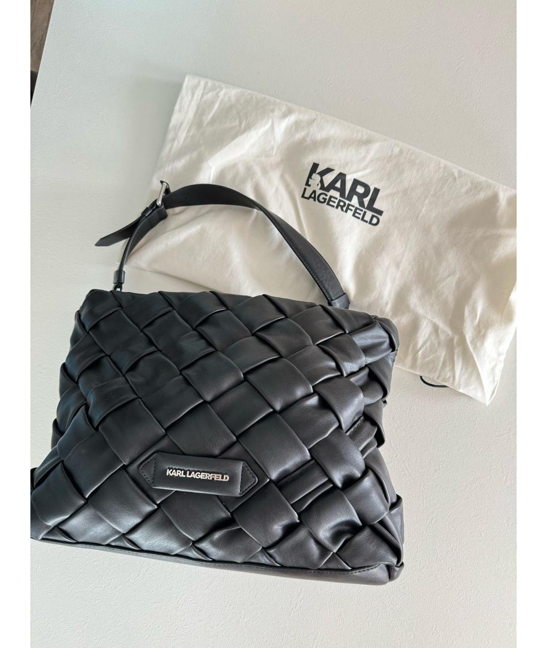 KARL LAGERFELD Черная сумка тоут из искусственной кожи, фото 3