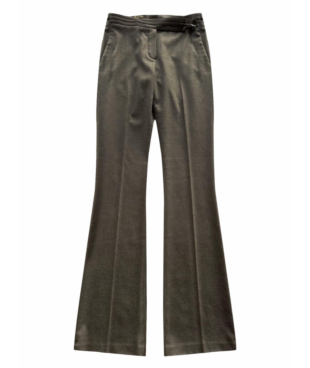 LORO PIANA Коричневые кашемировые прямые брюки, фото 1