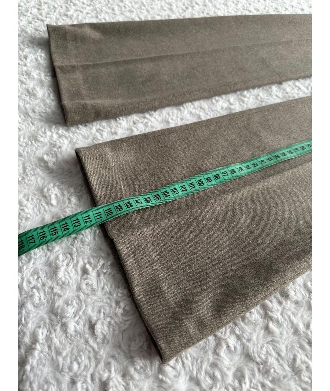 LORO PIANA Коричневые кашемировые прямые брюки, фото 4