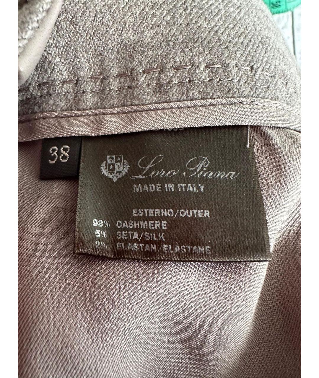 LORO PIANA Коричневые кашемировые прямые брюки, фото 7