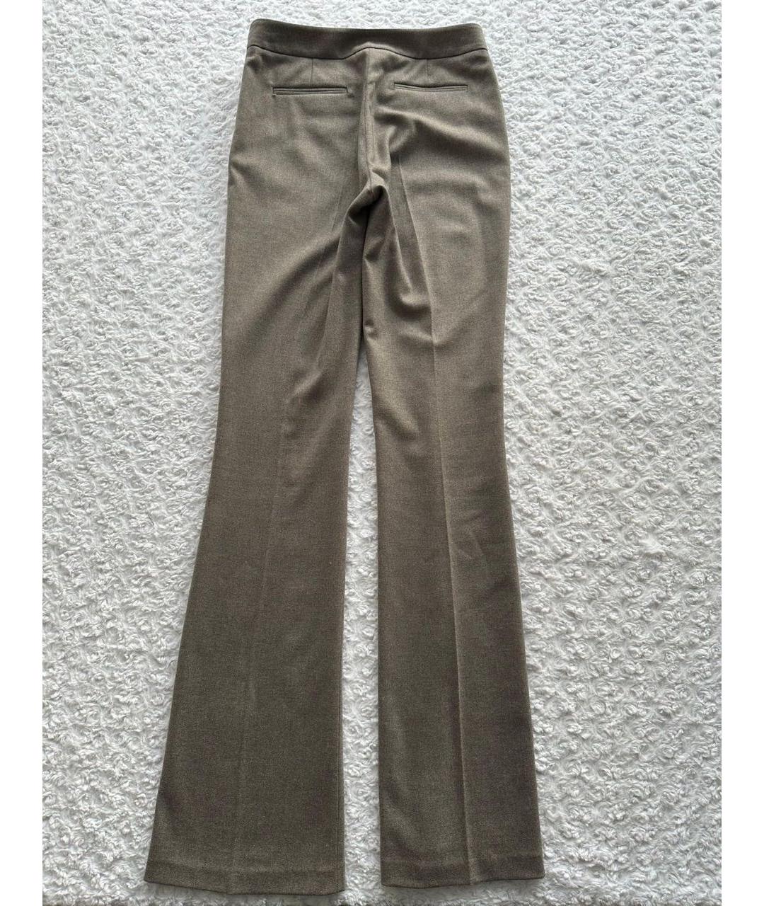 LORO PIANA Коричневые кашемировые прямые брюки, фото 2