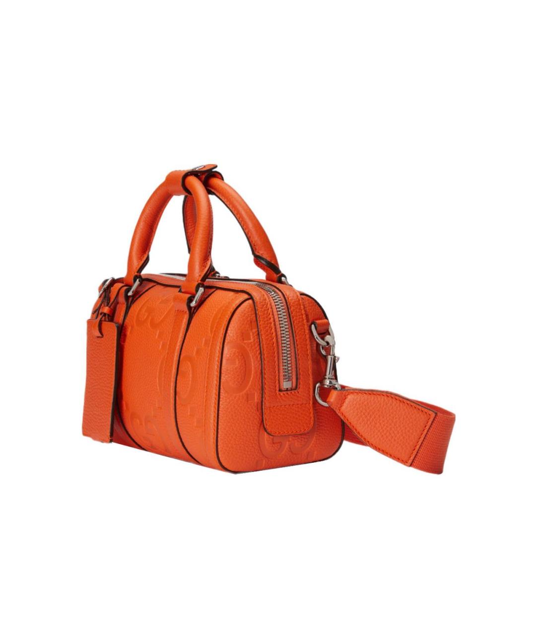 GUCCI Оранжевая кожаная сумка с короткими ручками, фото 2