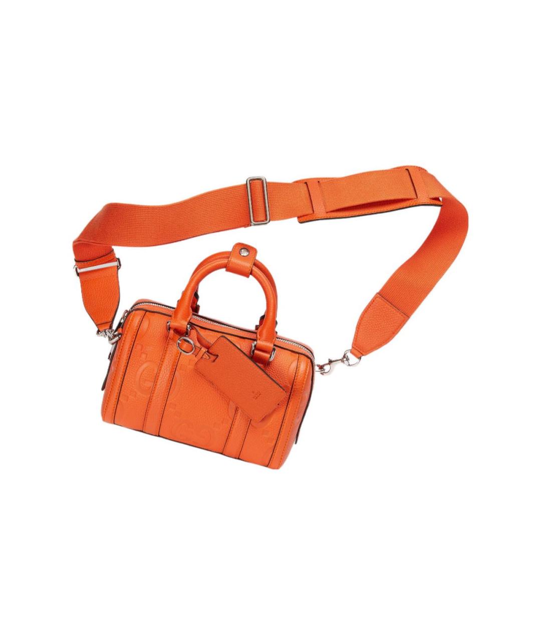 GUCCI Оранжевая кожаная сумка с короткими ручками, фото 4
