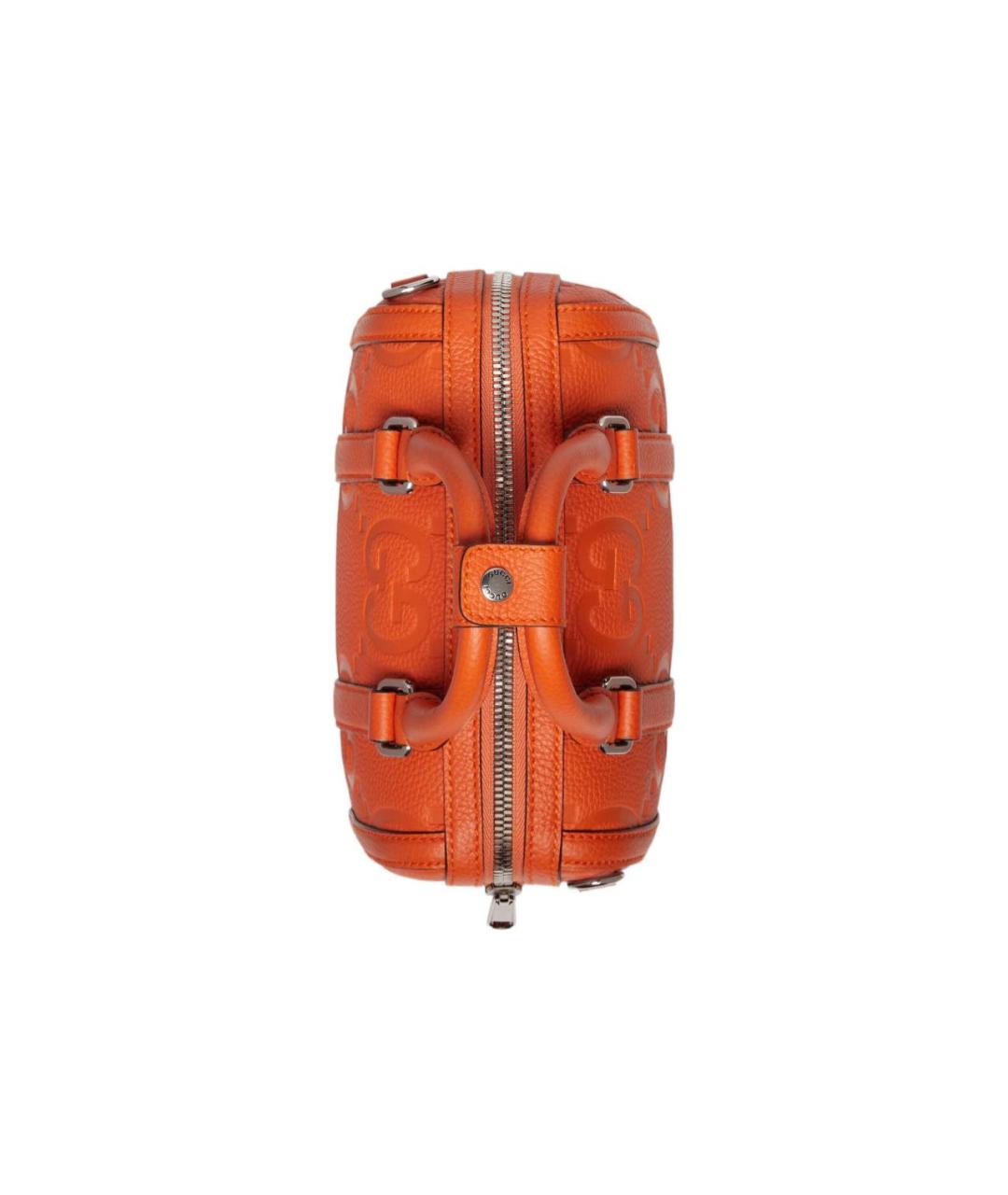 GUCCI Оранжевая кожаная сумка с короткими ручками, фото 7