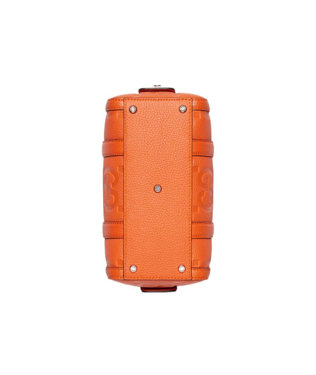 GUCCI Оранжевая кожаная сумка с короткими ручками, фото 6