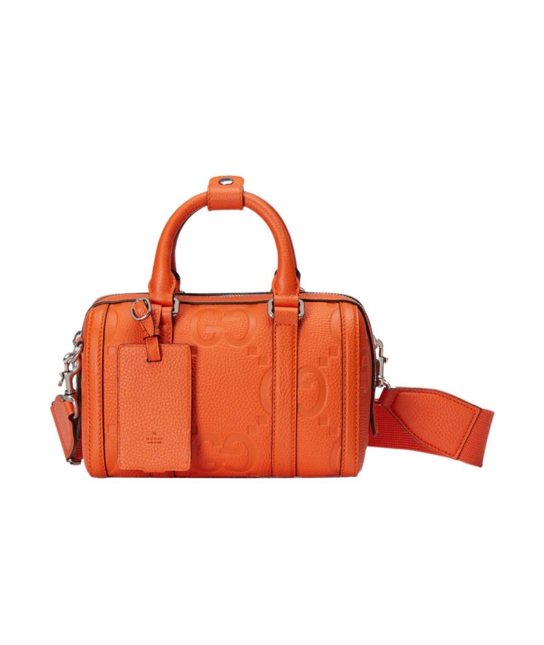 GUCCI Оранжевая кожаная сумка с короткими ручками, фото 1