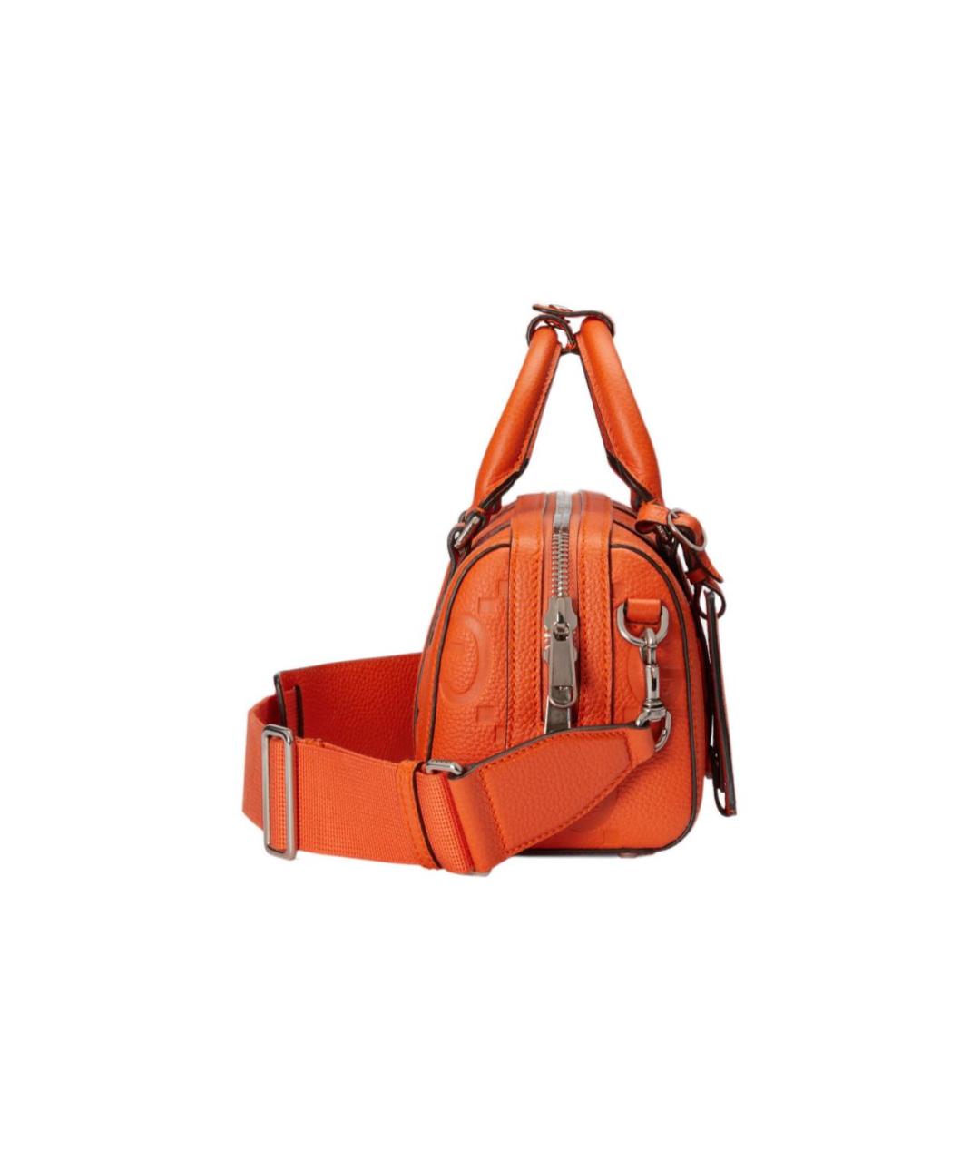 GUCCI Оранжевая кожаная сумка с короткими ручками, фото 5