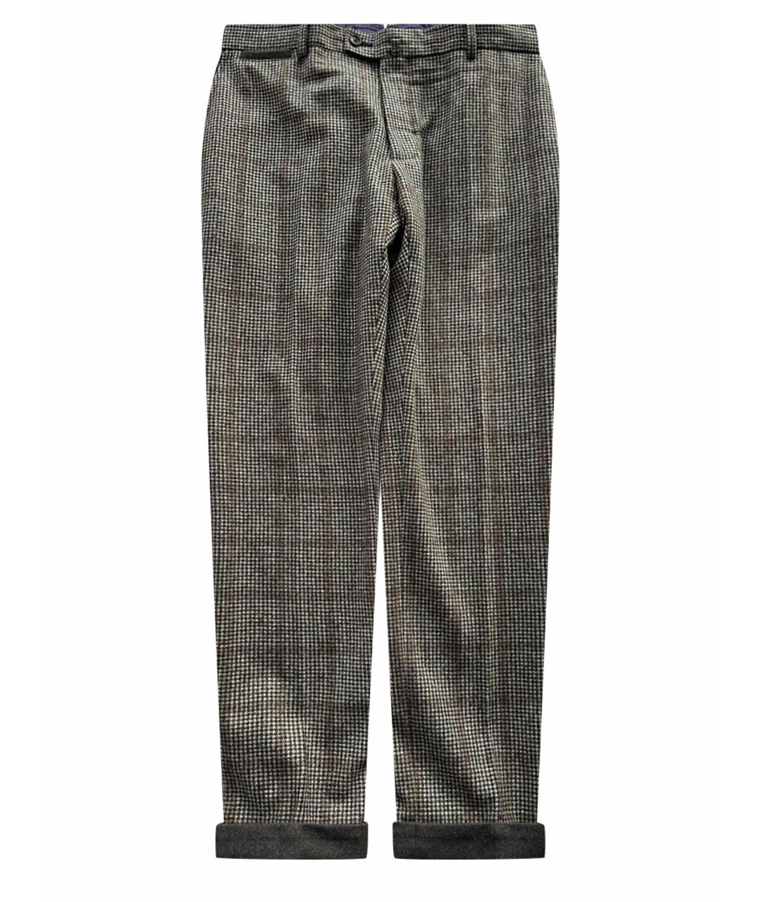 PAL ZILERI Коричневые шерстяные классические брюки, фото 1