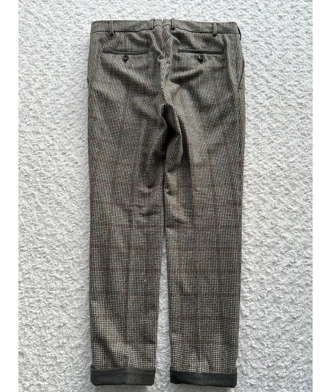 PAL ZILERI Коричневые шерстяные классические брюки, фото 2
