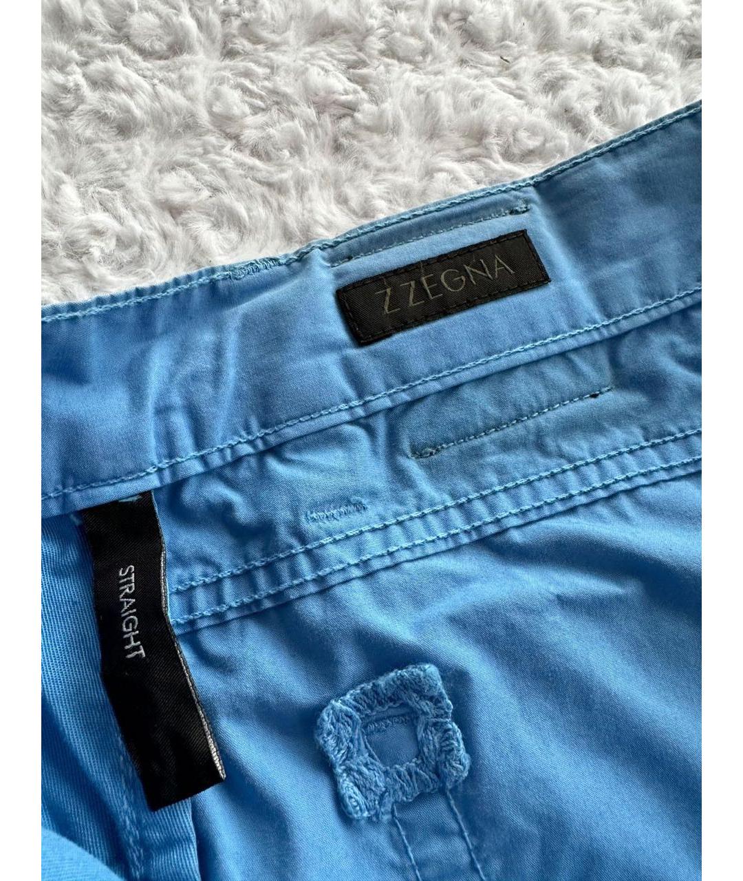 ZZEGNA Голубые хлопковые брюки чинос, фото 5