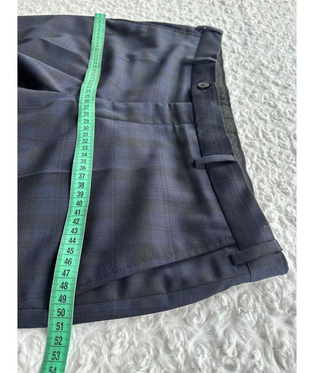 PAL ZILERI Темно-синие шерстяные классические брюки, фото 5