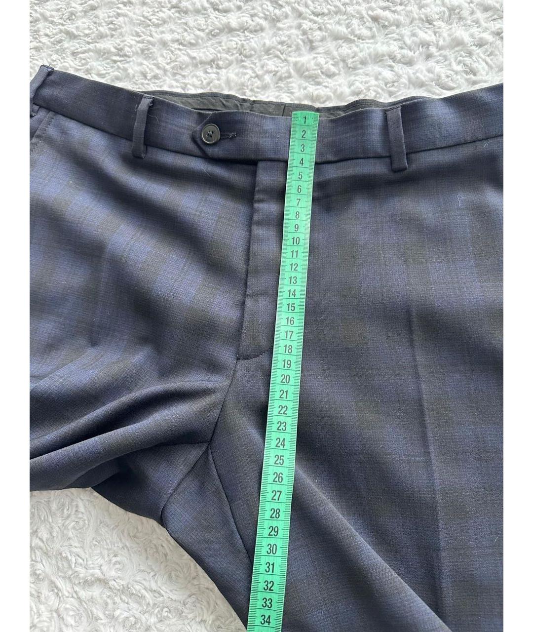 PAL ZILERI Темно-синие шерстяные классические брюки, фото 3