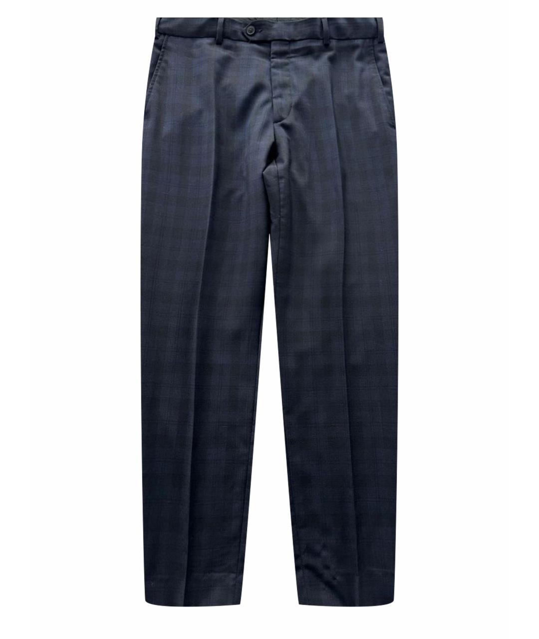 PAL ZILERI Темно-синие шерстяные классические брюки, фото 1