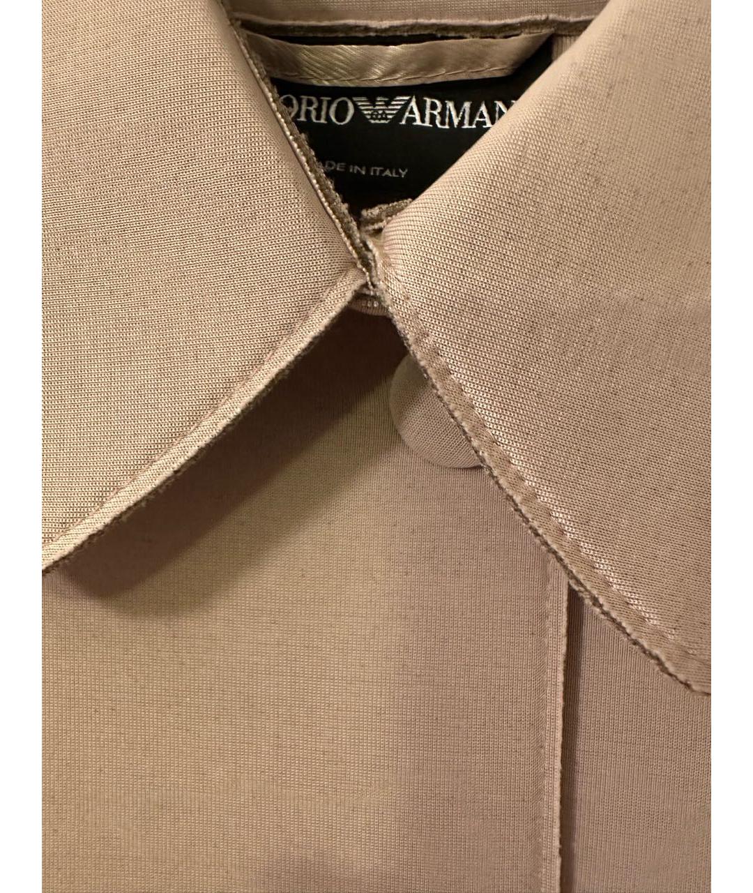 EMPORIO ARMANI Бежевое вискозное пальто, фото 3