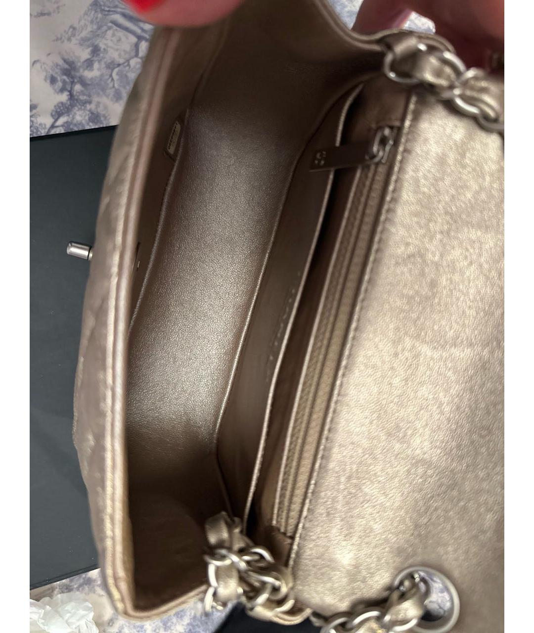 CHANEL PRE-OWNED Золотая кожаная сумка через плечо, фото 5