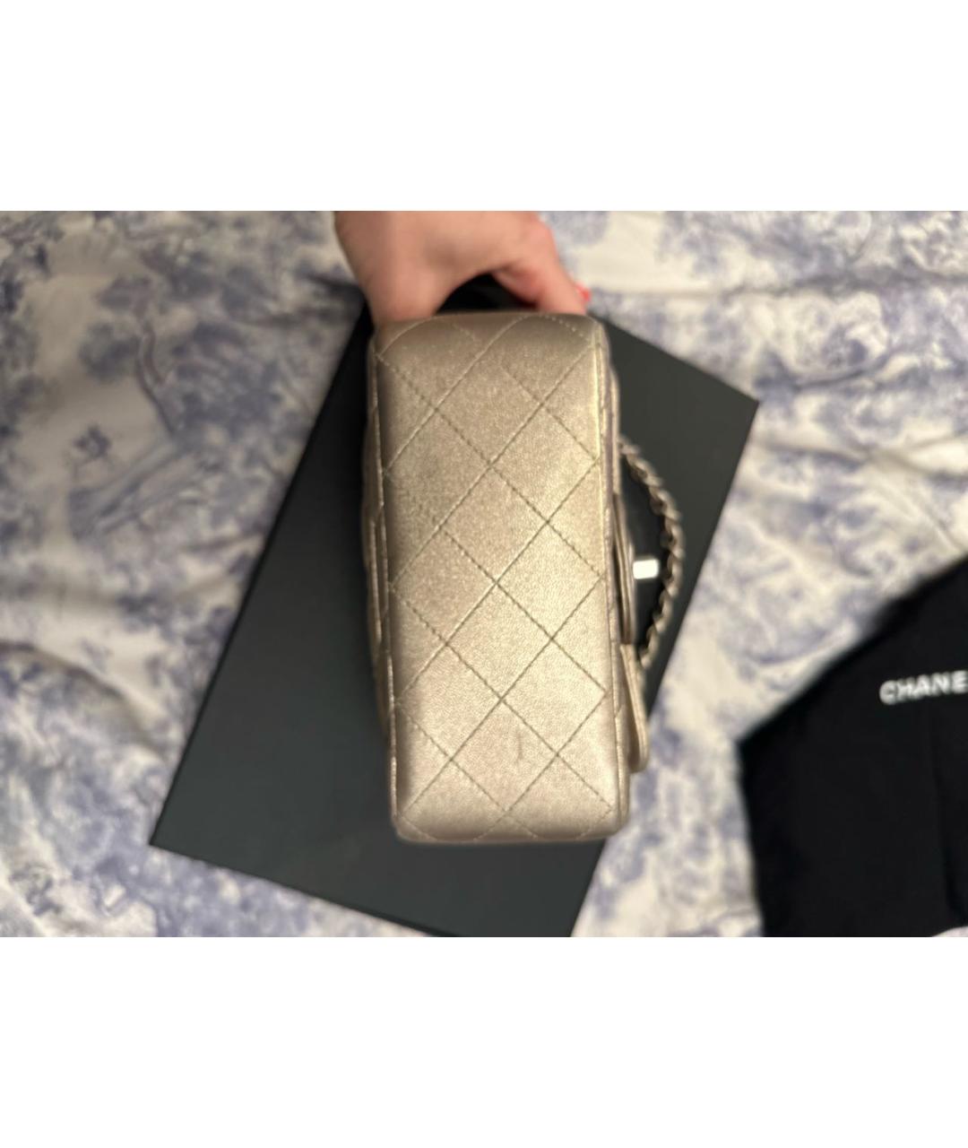 CHANEL PRE-OWNED Золотая кожаная сумка через плечо, фото 2