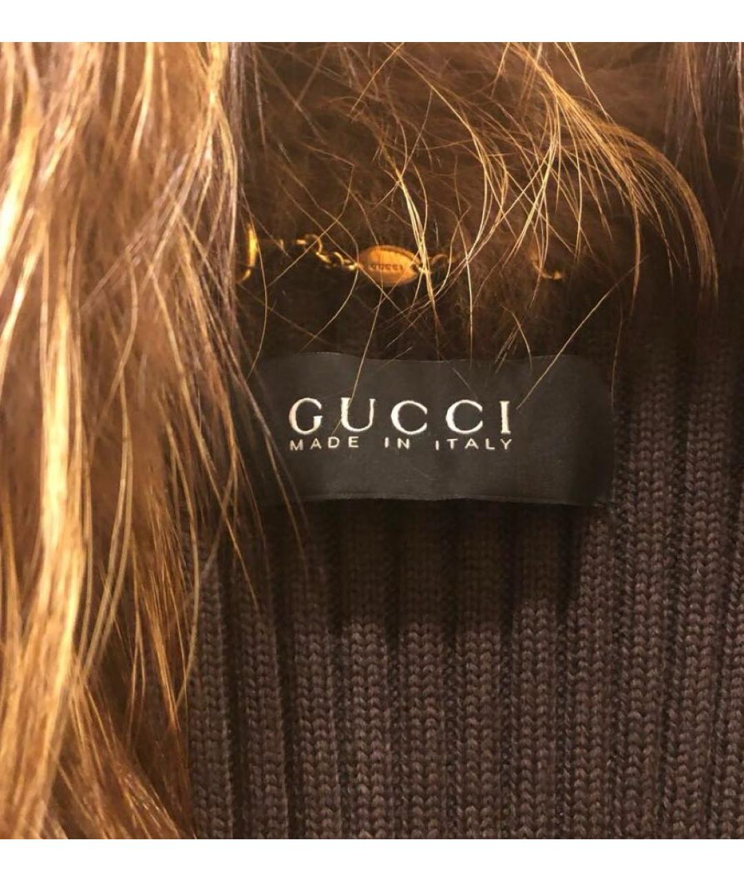 GUCCI Коричневый меховой жилет, фото 3