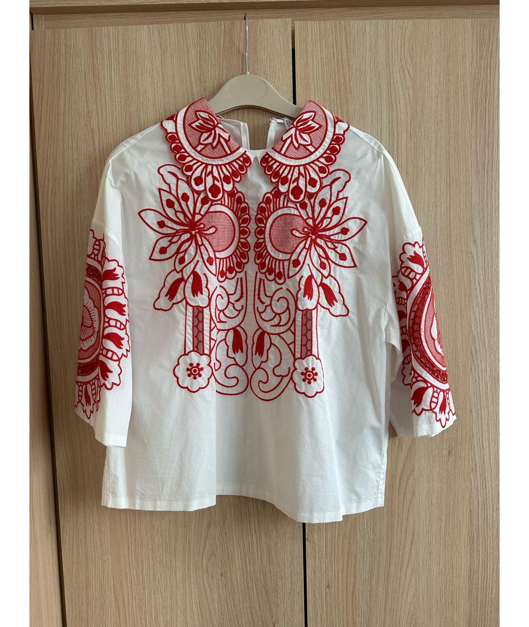RED VALENTINO Белая хлопковая блузы, фото 6