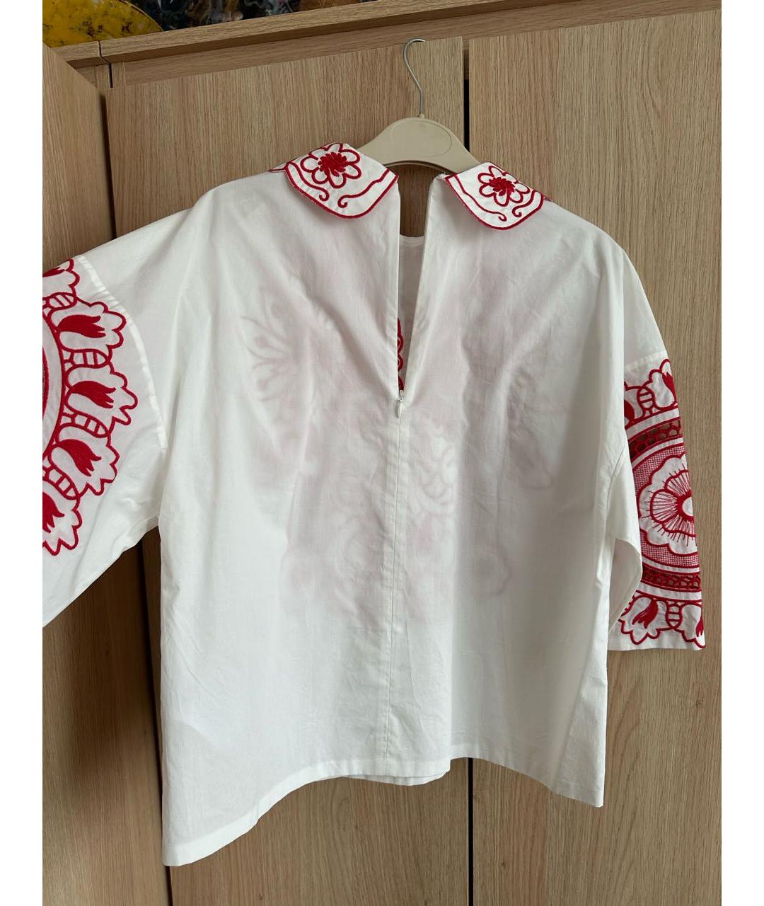RED VALENTINO Белая хлопковая блузы, фото 2