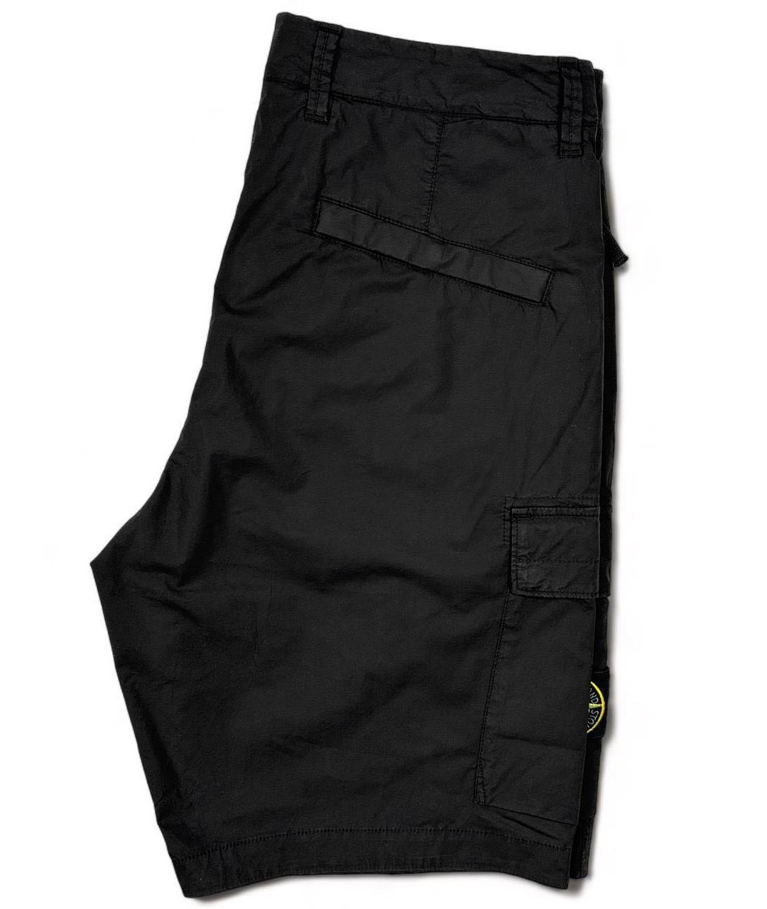 STONE ISLAND Черные хлопко-эластановые шорты, фото 5