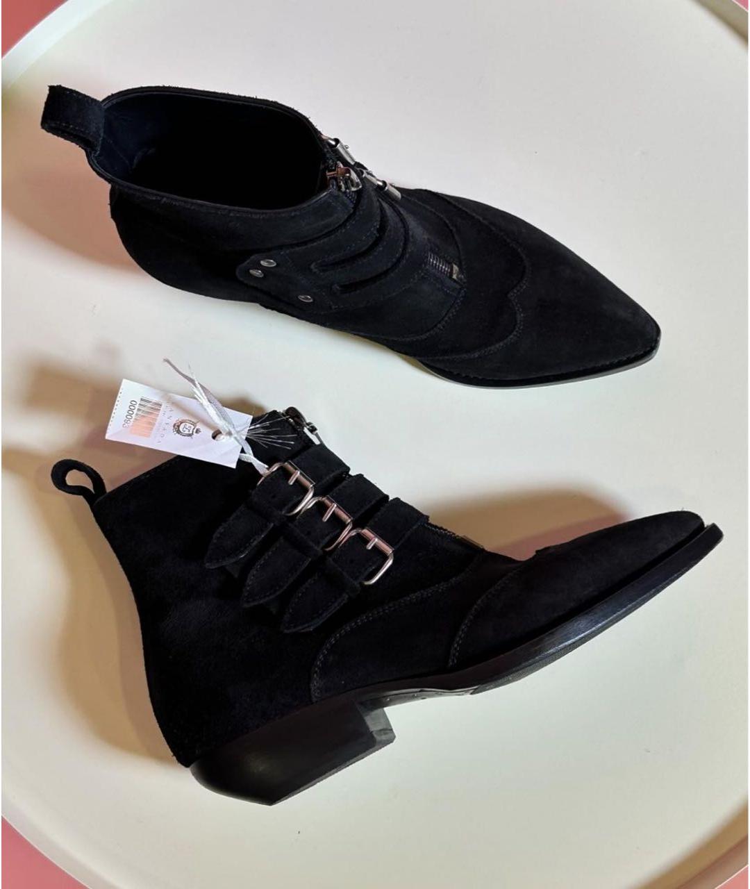 SAINT LAURENT Черные замшевые ботинки, фото 3