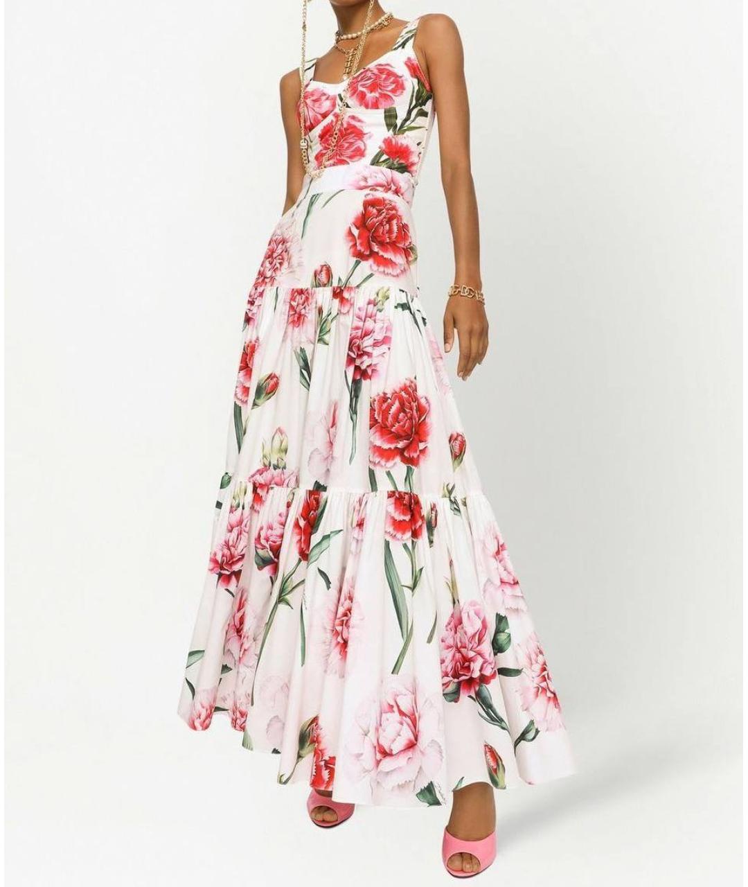 DOLCE&GABBANA Мульти хлопковая юбка макси, фото 3