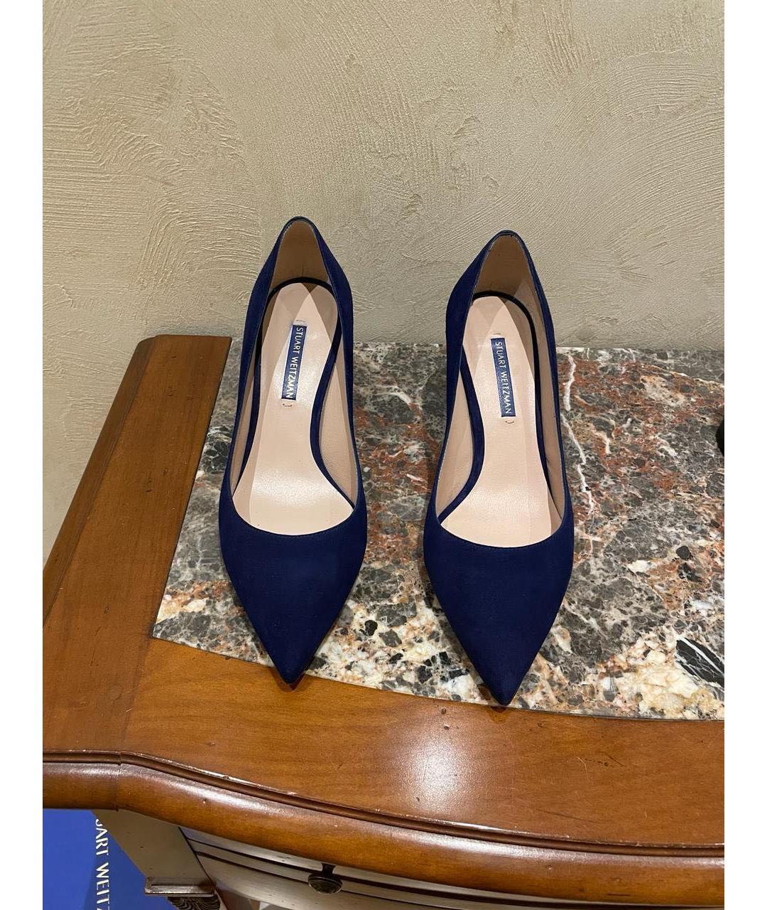 STUART WEITZMAN Синие замшевые туфли, фото 3