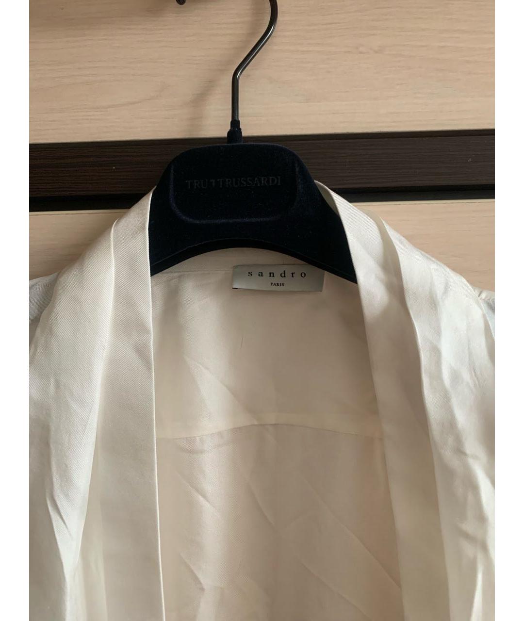 SANDRO Белая атласная рубашка, фото 3