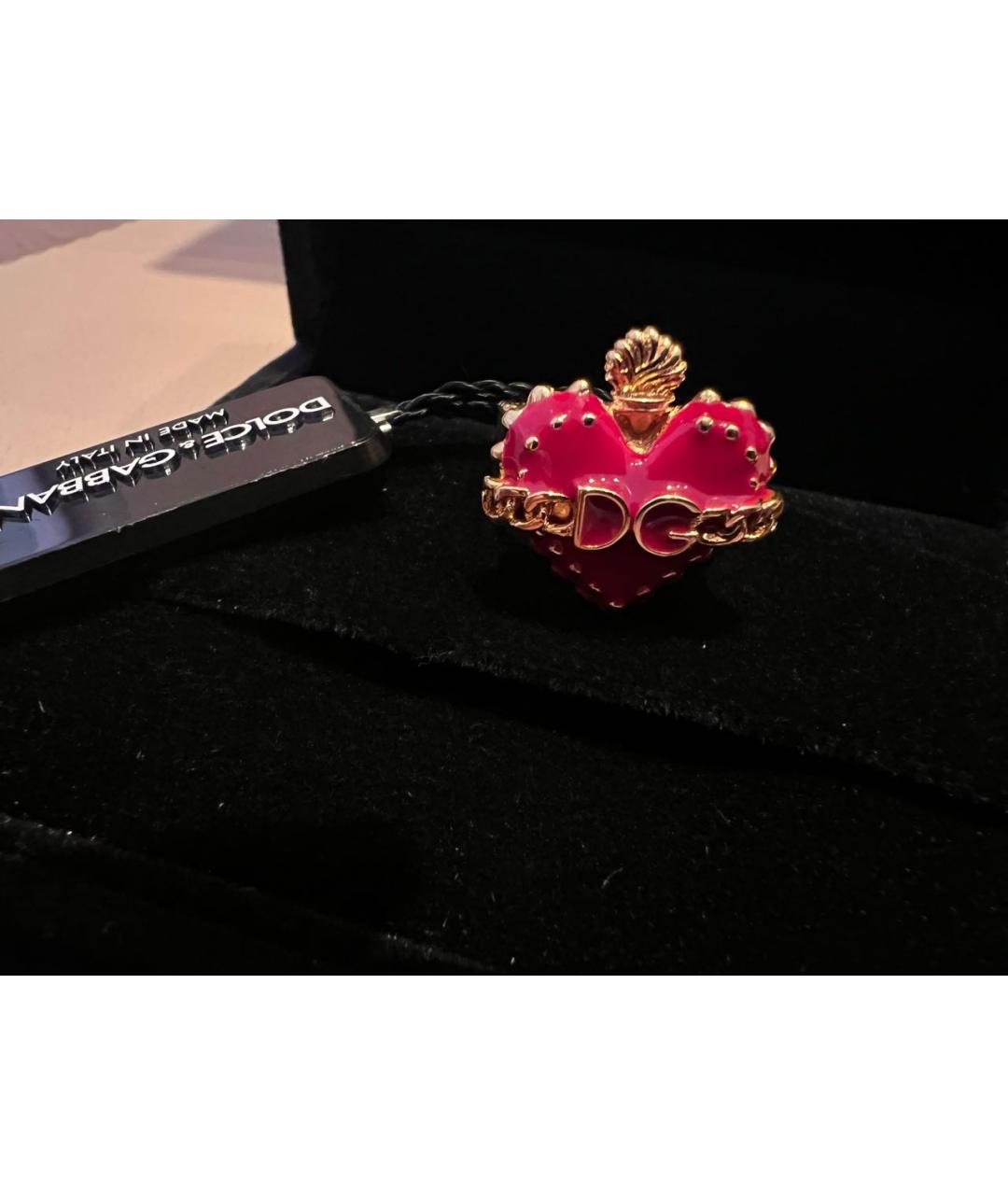DOLCE&GABBANA Розовое металлическое кольцо, фото 4
