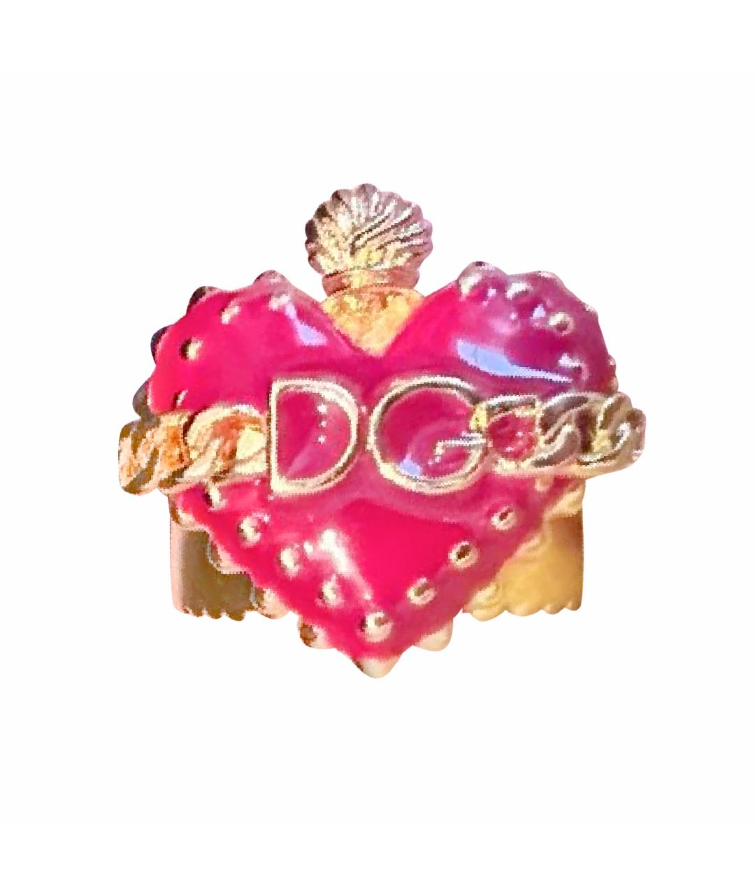 DOLCE&GABBANA Розовое металлическое кольцо, фото 1