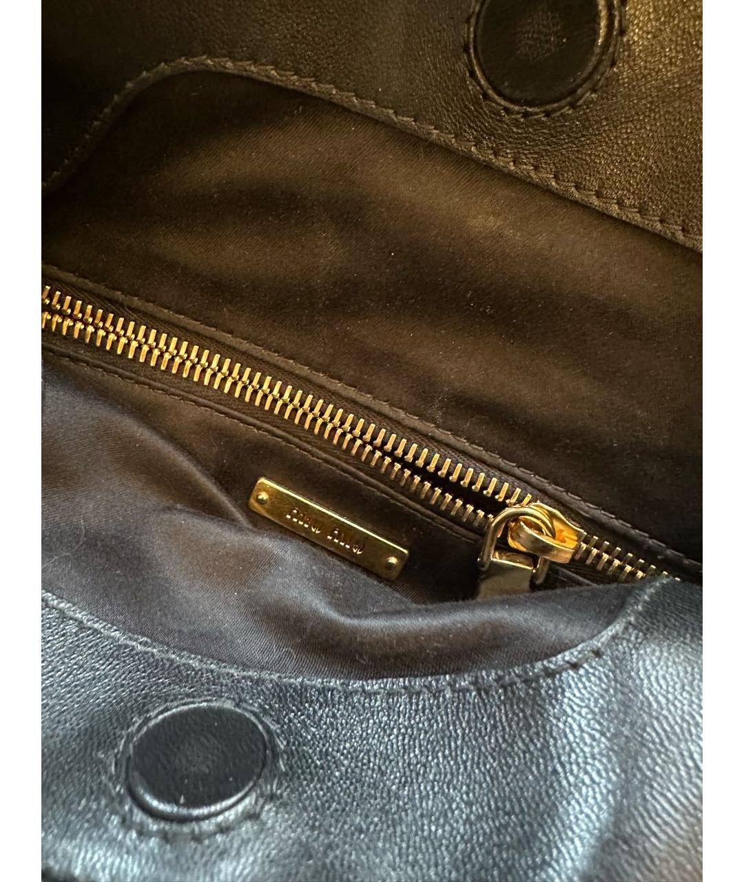 MIU MIU Черная кожаная сумка с короткими ручками, фото 6