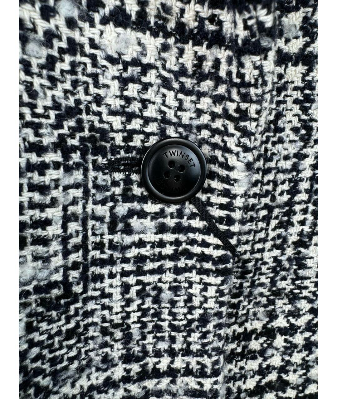 TWIN-SET Черное хлопко-эластановое пальто, фото 5