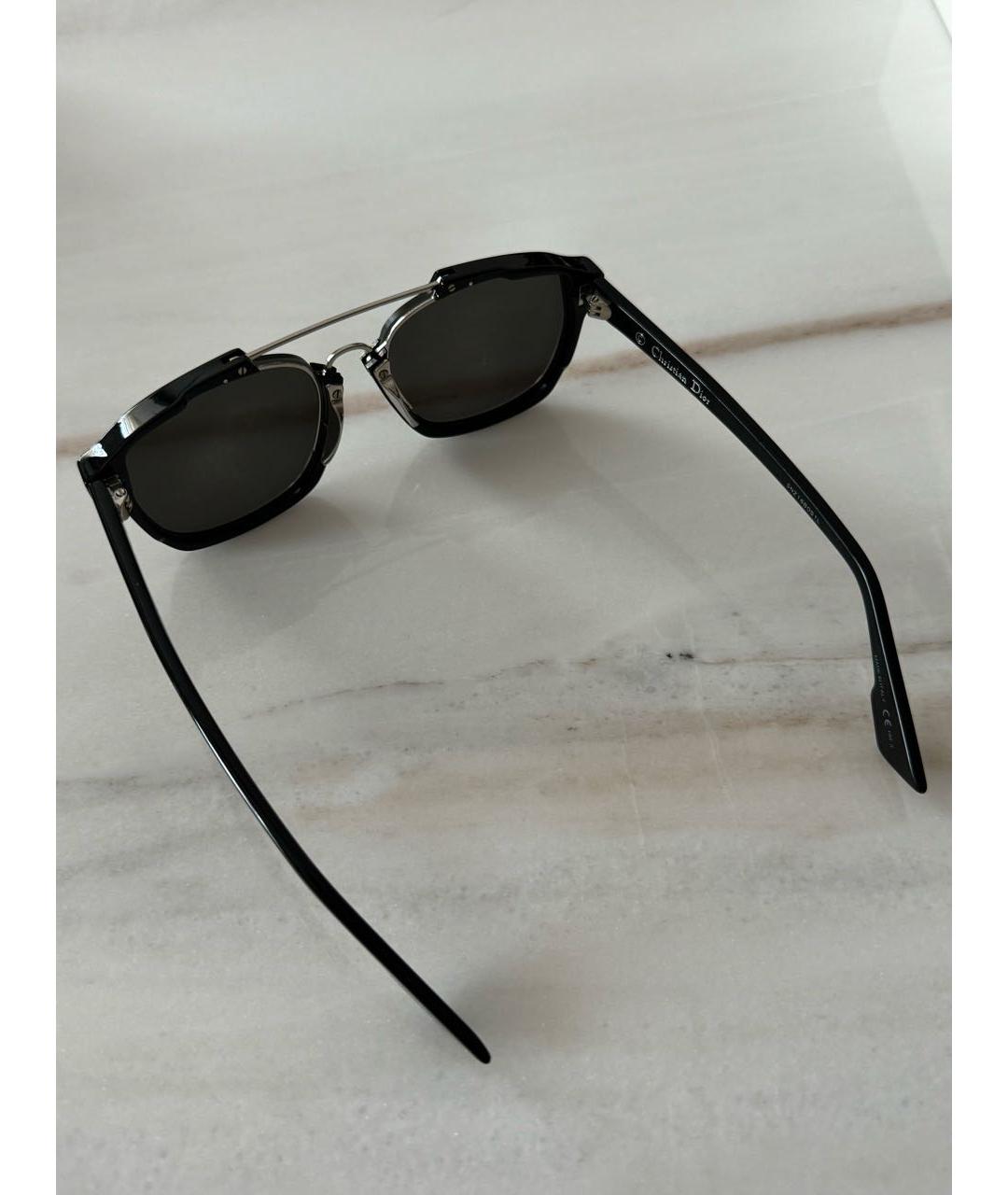 DIOR HOMME Черные пластиковые солнцезащитные очки, фото 2