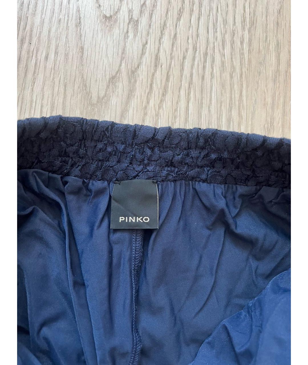 PINKO Темно-синие полиамидовые брюки широкие, фото 4