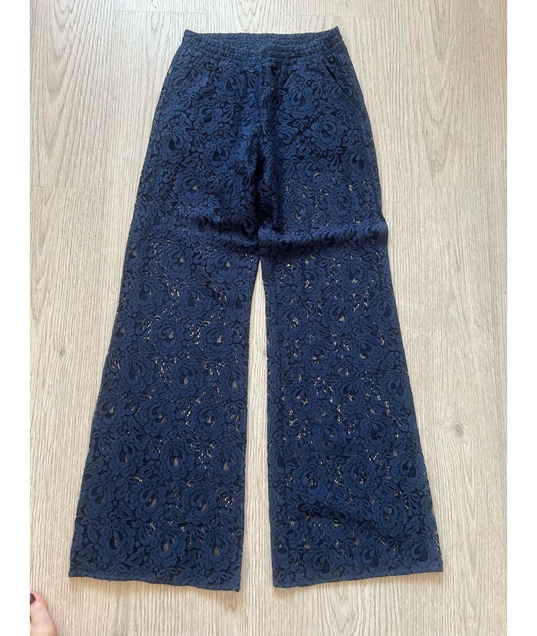 PINKO Темно-синие полиамидовые брюки широкие, фото 7