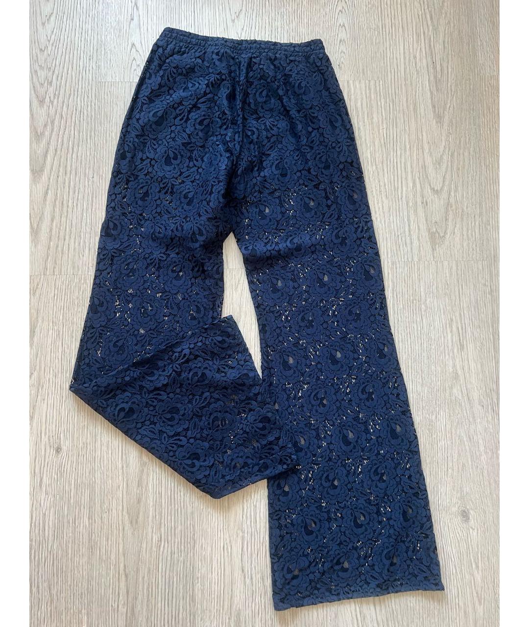 PINKO Темно-синие полиамидовые брюки широкие, фото 2