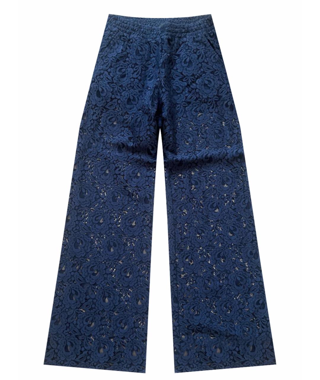 PINKO Темно-синие полиамидовые брюки широкие, фото 1