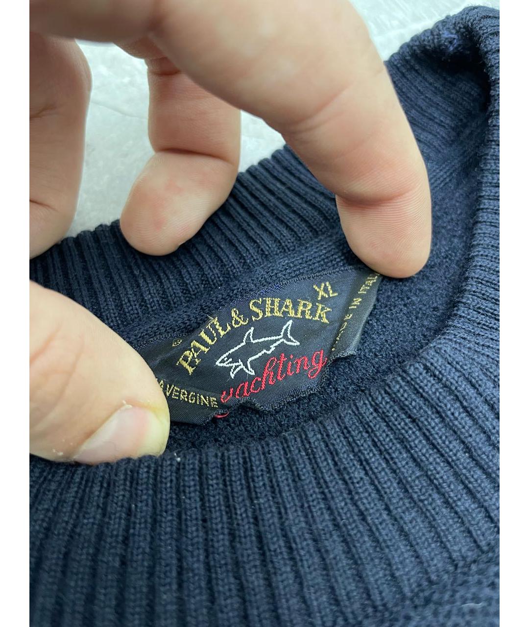 PAUL & SHARK Темно-синий шерстяной джемпер / свитер, фото 3