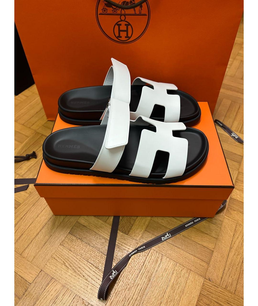 HERMES PRE-OWNED Белые кожаные сандалии, фото 6