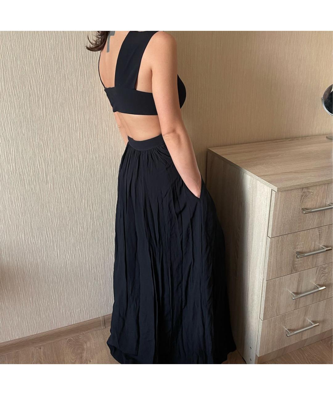 PROENZA SCHOULER Черное шифоновое вечернее платье, фото 3