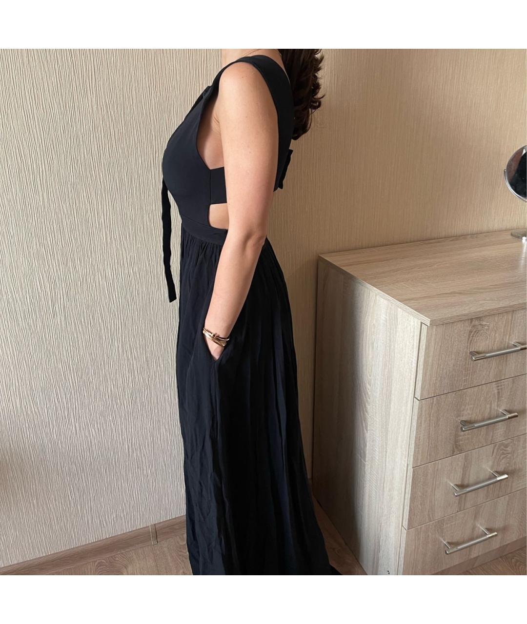 PROENZA SCHOULER Черное шифоновое вечернее платье, фото 5