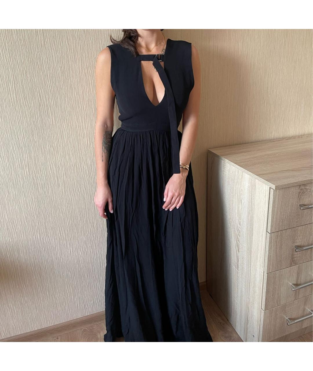 PROENZA SCHOULER Черное шифоновое вечернее платье, фото 6