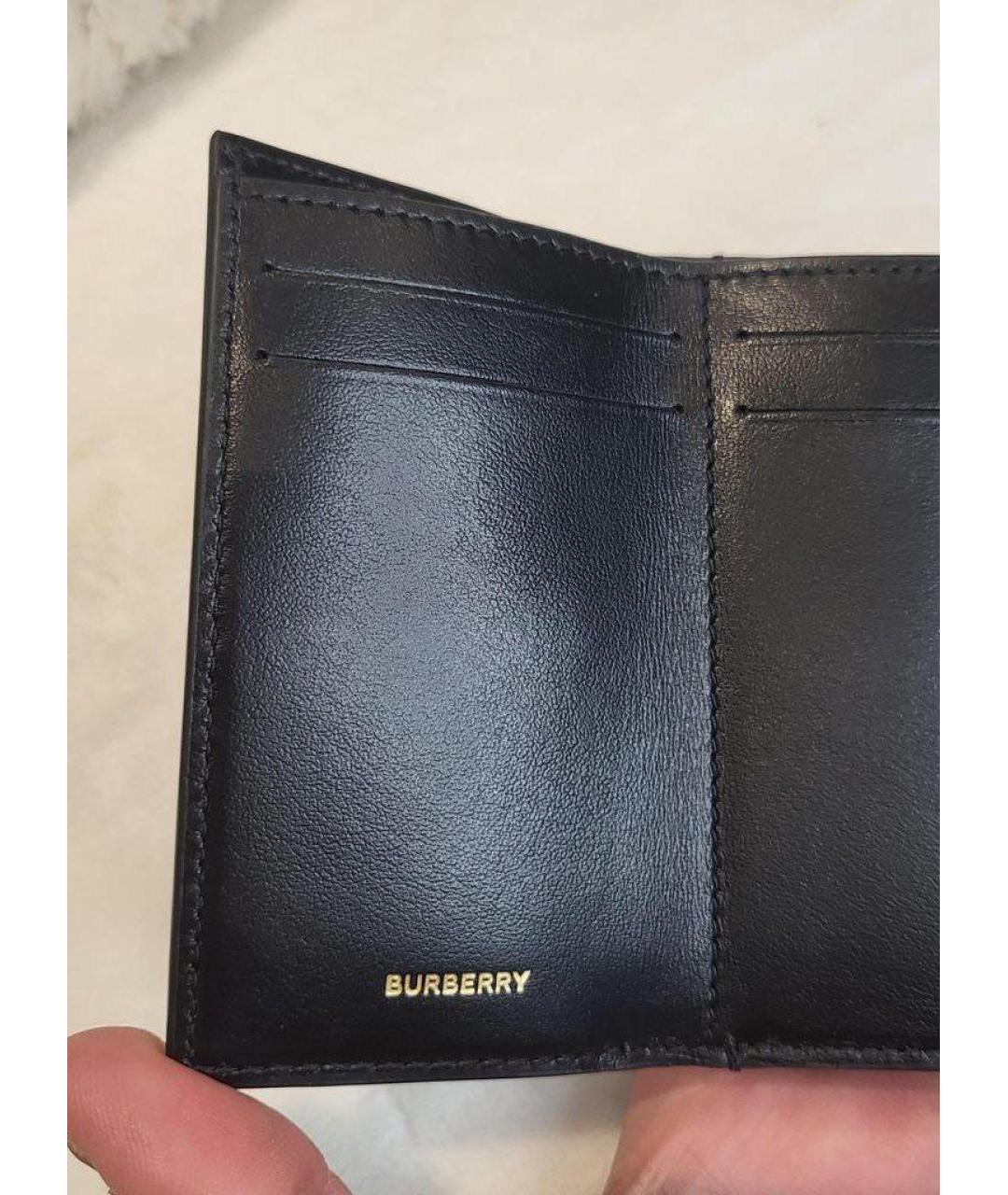 BURBERRY Черный кожаный кошелек, фото 2