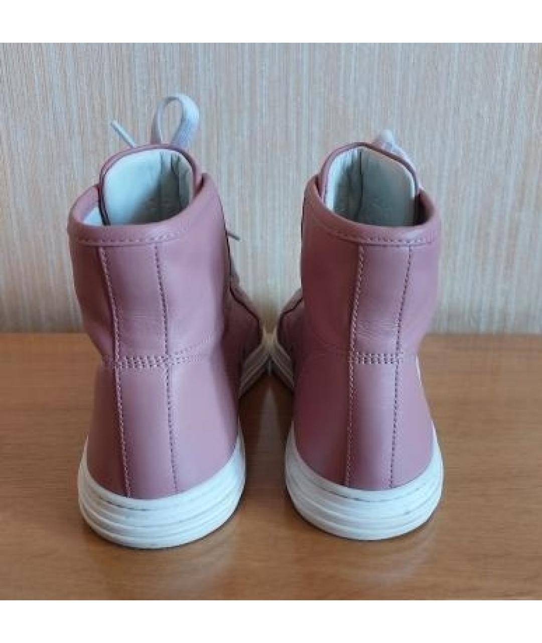 GUCCI Розовые кожаные кроссовки, фото 4